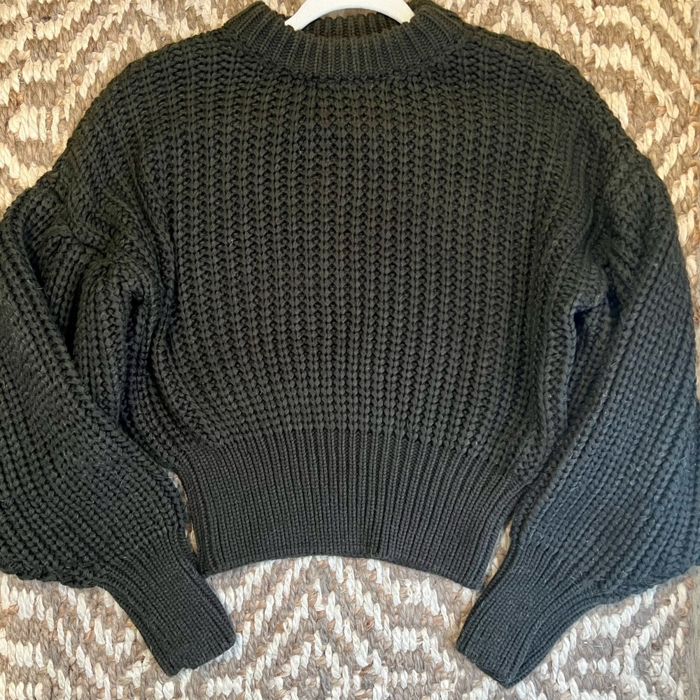 Olive/dark olive tight cable knit sweater. Never worn.
